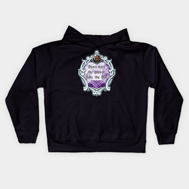 Amulet Don't Hate the Player. Hate the DM. Kids Hoodie by robertbevan